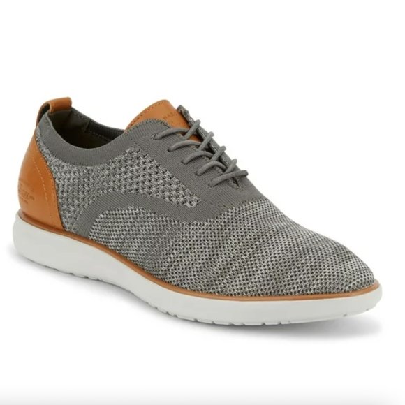 G.H. Bass & Co. Connor Grey Brown 2 Tone Casual Oxford Shoe Sneakers 13 G.h. Bass & Co Mens Connor Knit Lace Up Gray Brown Oxford  main image 3